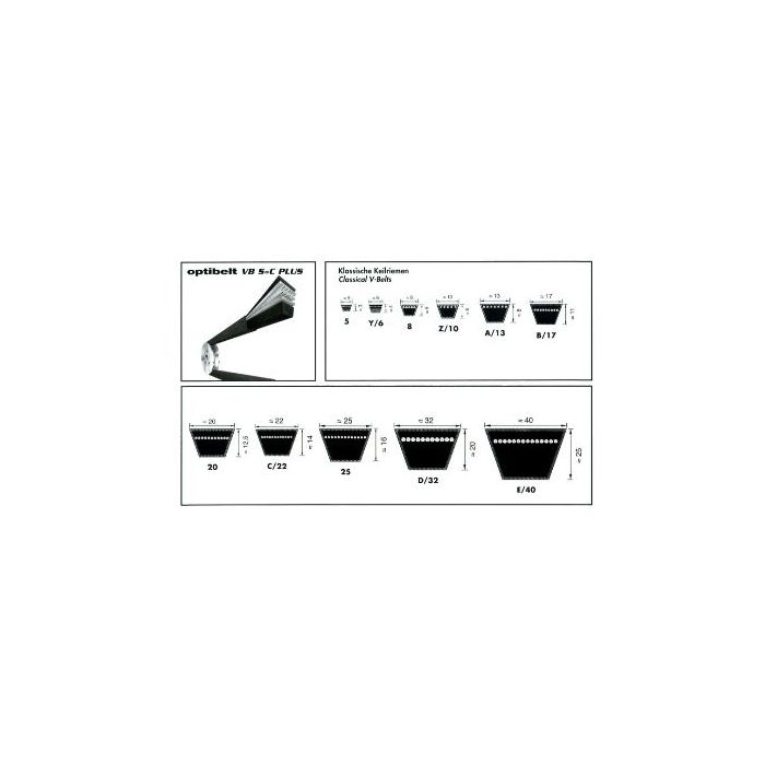OPTIBELT 20x1000 VB Klassieke v-snaar (1pc) main product photo