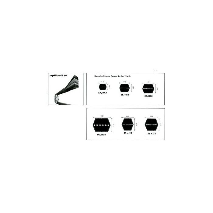 OPTIBELT HBB2540 (No. BB97) DK Dubbel profiel v-snaar (1pc) main product photo