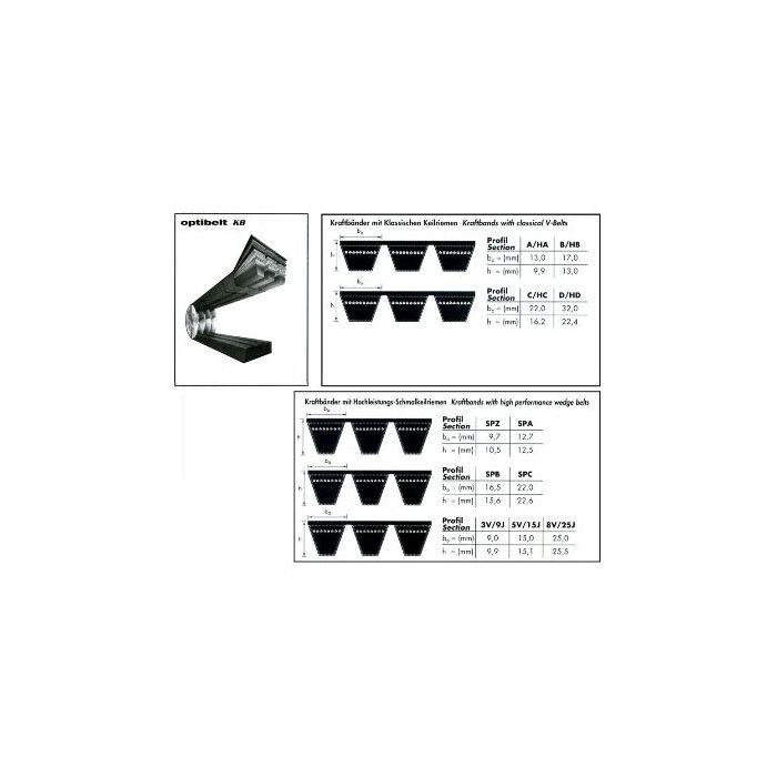 OPTIBELT 2-B61 (2-B 1550) KB Krachtband met klassieke v-snaar (1pc) main product photo