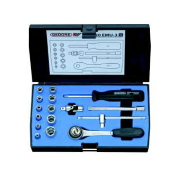 • Article: 20 EMU-3 Dopsleutelset 1/4" 16-dlg 4-13mm • Manufacturer: Gedore • Condition: New • Price: Attractive!