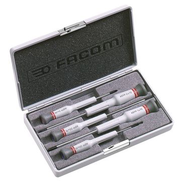 • Article: AEFP.J1 doos met micro-techschroevendraaiers voor phillips schroeven • Manufacturer: Facom • Condition: New • Price: Attractive!