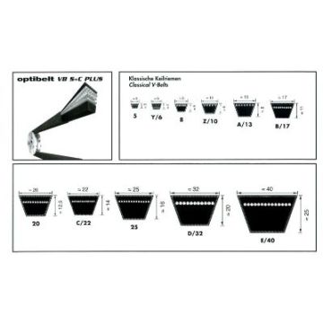 • Article: 20x1000 VB Klassieke v-snaar • Manufacturer: Optibelt • Condition: New • Price: Attractive!